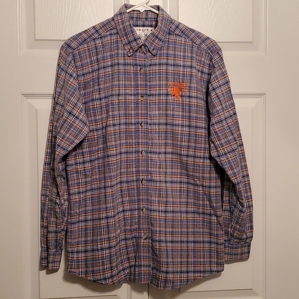 Crazy Cowgirl Women's Plaid Button Down Shirt Size Large